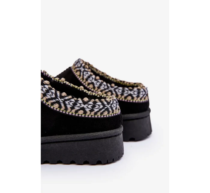 Dětské zateplené pantofle Black Olivane