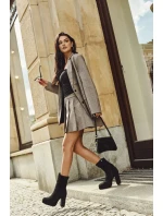 Dámské botky Carolina – na podpatku, černé, z eko semiše Dámské botky Carolina – na podpatku, černé, z eko semiše