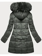 PIKOWANA ZIMOWA KURTKA DAMSKA Z KAPTUREM KHAKI model 21242102 - GDL - GOODLOOKIN