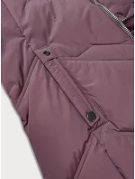 Fialová dámská zimní plus size bunda s kapucí S'west (B8300-71) Fialová dámská zimní plus size bunda s kapucí S'west (B8300-71)