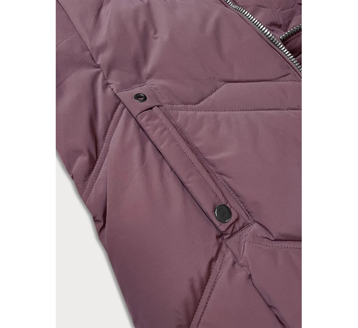 Fialová dámská zimní plus size bunda s kapucí S'west (B8300-71) Fialová dámská zimní plus size bunda s kapucí S'west (B8300-71)