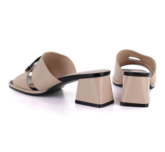 Dámské žabky na podpatku béžové Vinceza 62284 Dámské žabky na podpatku béžové Vinceza 62284