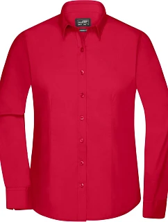 JN 677 Popelínová halenka s dlouhým rukávem model 22436615 red - Daiber