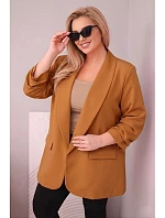 Elegantní dámské sako Plus Size tmavě model 22103459 - K-Fashion