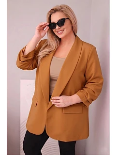Elegantní dámské sako Plus Size tmavě model 22103459 - K-Fashion
