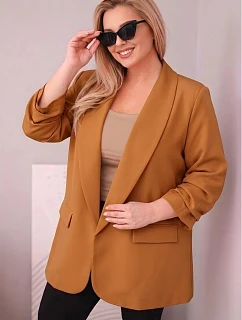 Elegantní dámské sako Plus Size tmavě model 22103459 - K-Fashion