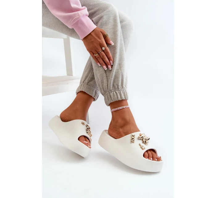 Dámské Lehké Pěnové Žabky S Ozdobami Bílé model 21665927 - Boto