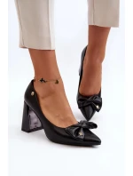 Lodičky na vysokém podpatku s mašlí, černá Ariemessa Lodičky na vysokém podpatku s mašlí, černá Ariemessa