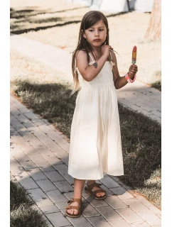 Dětské sandály na korkové platformě, zapínání na suchý zip, Camel Rorria