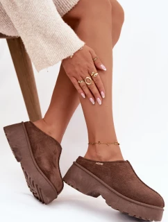 Dámské nízké sněhule na platformě Yrenna – hnědé