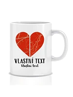 Personalizovaný klasický bílý keramický hrníček 300 ml - Dvě místa, jedno srdce
