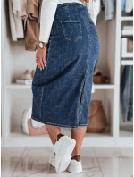 Džínová midi sukně s rozparkem VISTANO modrá FashionStreet CY0485 Džínová midi sukně s rozparkem VISTANO modrá FashionStreet CY0485