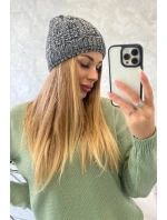 Fleecová čepice Melisa K241 šedá+černá
