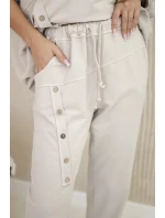 Oversize bavlněný komplet teplákové + kalhoty béžový Oversize bavlněný komplet teplákové + kalhoty béžový