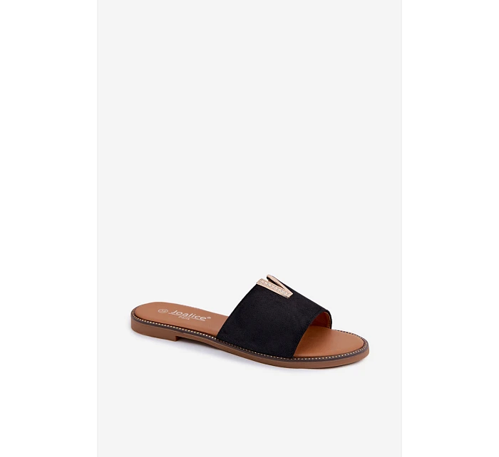 Dámské ploché nazouváky s ozdobným detailem V Černé Nelmira