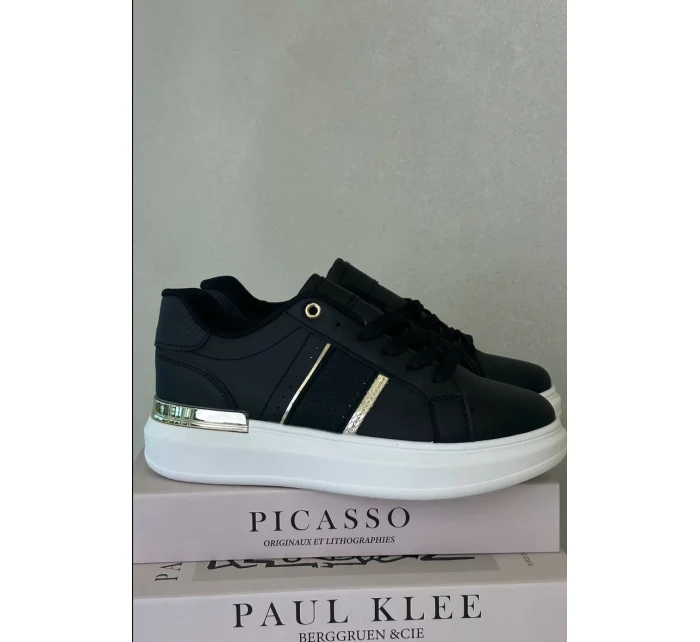 Módní Dámské Tenisky Na Platformě Z Eko Kůže Černé Nevisase Módní Dámské Tenisky Na Platformě Z Eko Kůže Černé Nevisase