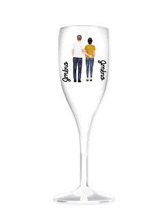 Personalizovaná nerozbitná prosecco sklenice s párem