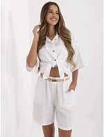 Dámské šortky MI SN 6620.72P bílé - F.Moda Dámské šortky MI SN 6620.72P bílé - F.Moda