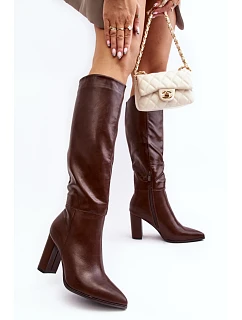 Kozačky na podpatku na zip model 232106 Step in style