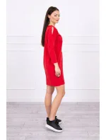 Šaty s potiskem koše červené Šaty s potiskem koše červené