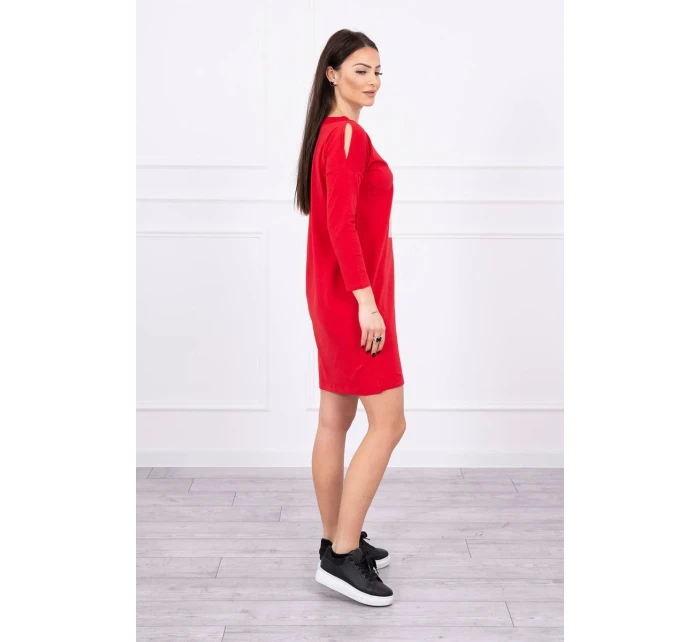 Šaty s potiskem koše červené Šaty s potiskem koše červené