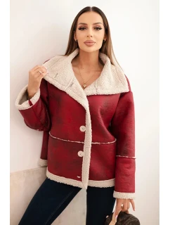 Dámská bunda Plus Size s kapucí a kapsami zateplená model 21441612 camelová - K-Fashion