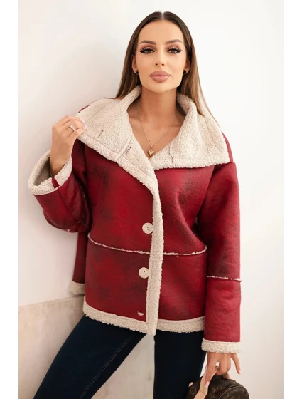 Dámská bunda Plus Size s kapucí a kapsami zateplená model 21441612 camelová - K-Fashion