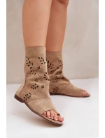 Zazoo Dámské Semišové Sandály S Na Zip Béžové model 21682066 - Boto Zazoo Dámské Semišové Sandály S Na Zip Béžové model 21682066 - Boto