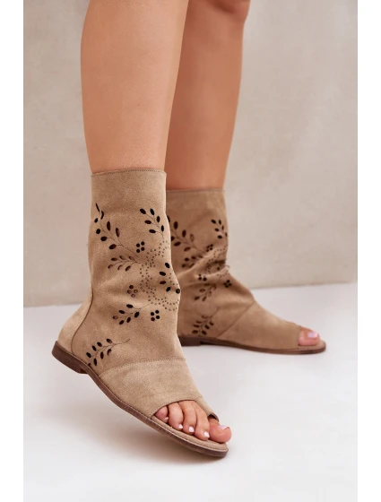 Zazoo Dámské Semišové Sandály S Na Zip Béžové model 21682066 - Boto