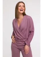 B292 Zavinovací mikina s předním dílem - heather