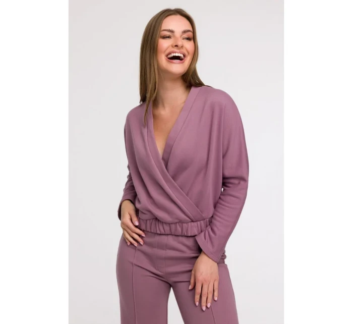 B292 Zavinovací mikina s předním dílem - heather