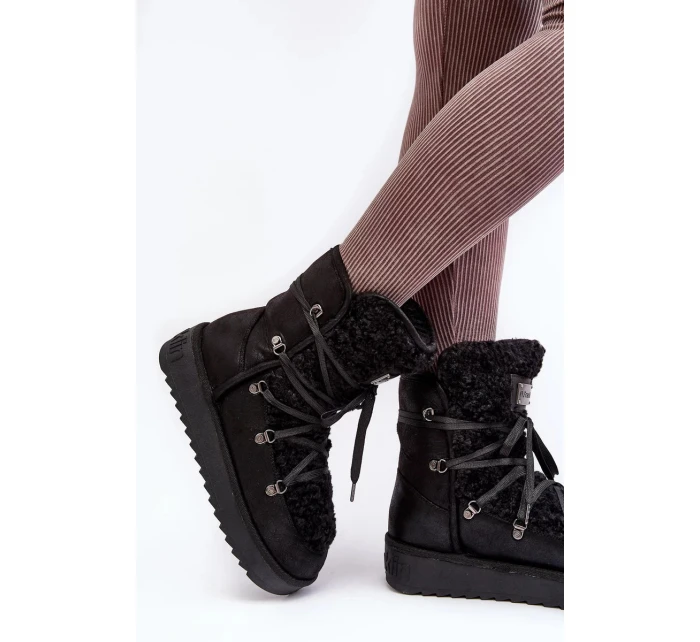 Vodotěsné boty na platformě D.Franklin černý Vodotěsné boty na platformě D.Franklin černý