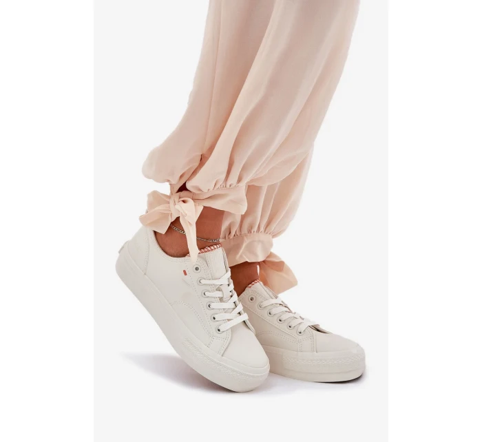 Dámské tenisky na platformě Big Star – světle béžové Dámské tenisky na platformě Big Star – světle béžové