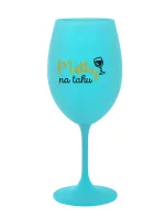 MATKY NA TAHU - tyrkysová sklenice na víno 350 ml MATKY NA TAHU - tyrkysová sklenice na víno 350 ml