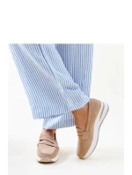 Dámské polobotky 28906 Béžová s bílou - Flyfor