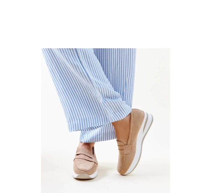 Dámské polobotky 28906 Béžová s bílou - Flyfor