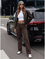 FashionStreet hnědá dámská kožená bunda ramones TY5220