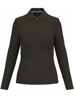 Kariban K 244 Dámské piqué polo s dlouhým rukávem 20.K244 dark khaki