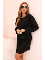 Dámská viskózová sukýnka Plus Size s model 21232411 na řetízku černá - K-Fashion