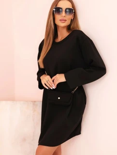 Dámská viskózová sukýnka Plus Size s model 21232411 na řetízku černá - K-Fashion