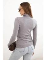Dámský svetr z viskózy s rolákem a dlouhým rukávem šedý Dámský svetr z viskózy s rolákem a dlouhým rukávem šedý