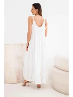 Dámské viskózové šaty na model 22141206 ramínkách bílá - K-Fashion