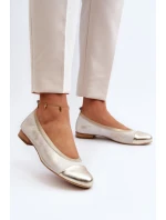 Zazoo 2890 Kožené baleríny Zlaté Ošoupané