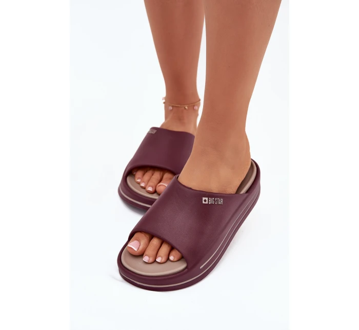 Dámské Pantofle Na Platformě Big Star SS274425 Bordó Dámské Pantofle Na Platformě Big Star SS274425 Bordó