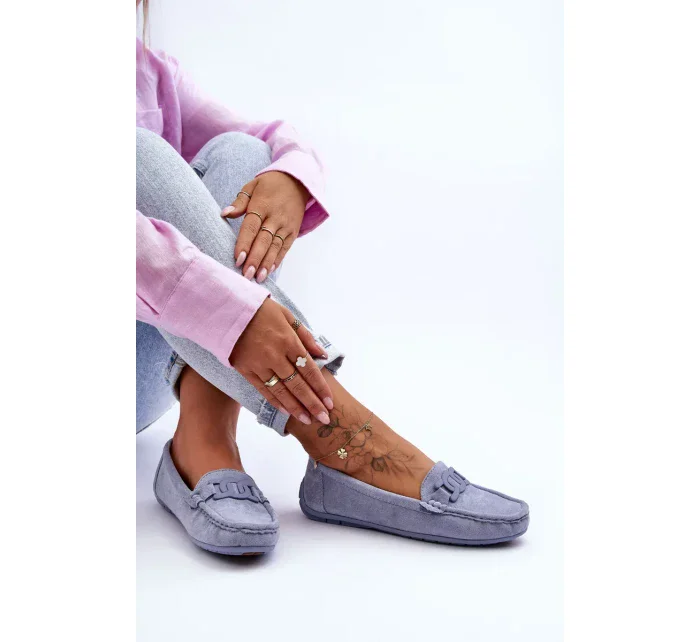 Dámské módní semišové mokasíny modré Rabell Dámské módní semišové mokasíny modré Rabell