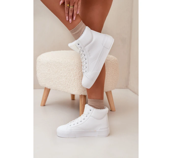 Dámské zateplené tenisky na platformě Big Star – bílé Dámské zateplené tenisky na platformě Big Star – bílé