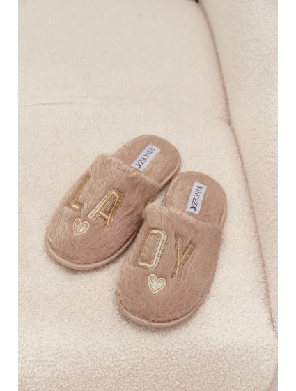 Dámské pantofle s kožíškem LADY Vinceza – béžové Dámské pantofle s kožíškem LADY Vinceza – béžové