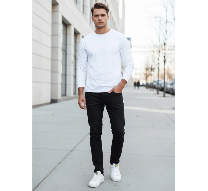 FashionStreet pánské bílé tričko s dlouhým rukávem LX0579 FashionStreet pánské bílé tričko s dlouhým rukávem LX0579