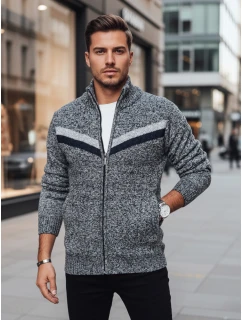 Pánský rozepínací svetr světle šedý Dstreet model 21995393 - FashionStreet