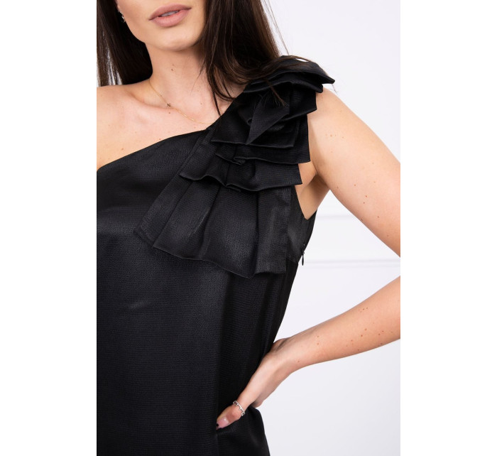 Šaty s mašlí na rameni černé